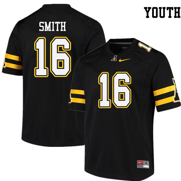 Youth #16 De'Vonta Smith Appalachian State Mountaineers College Football Jerseys Sale-Black - Click Image to Close